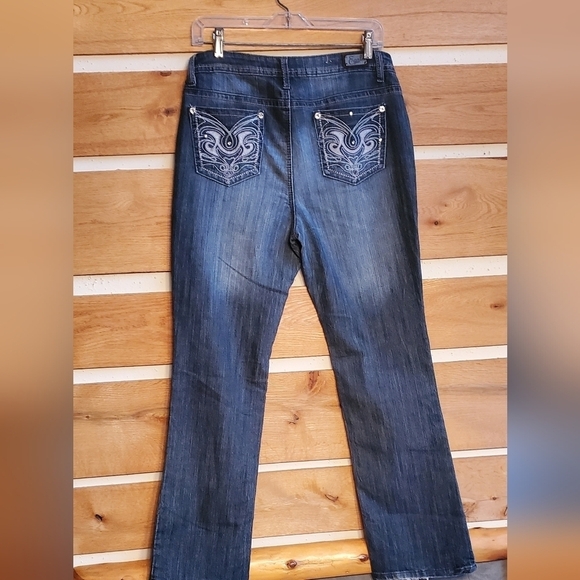 Earl Jeans Embellished Pockets Sz. 8 Blue Jeans - Picture 1 of 12